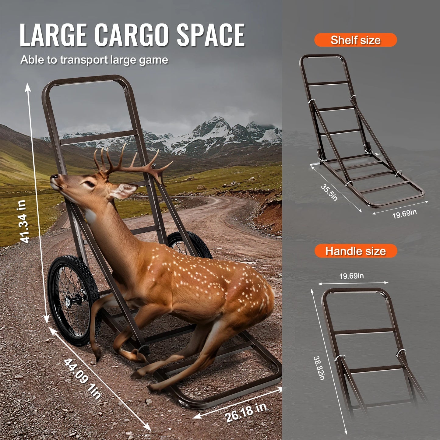 Deer Cart 300LBS Capacity Game Cart Accessories Utility Gear Dolly