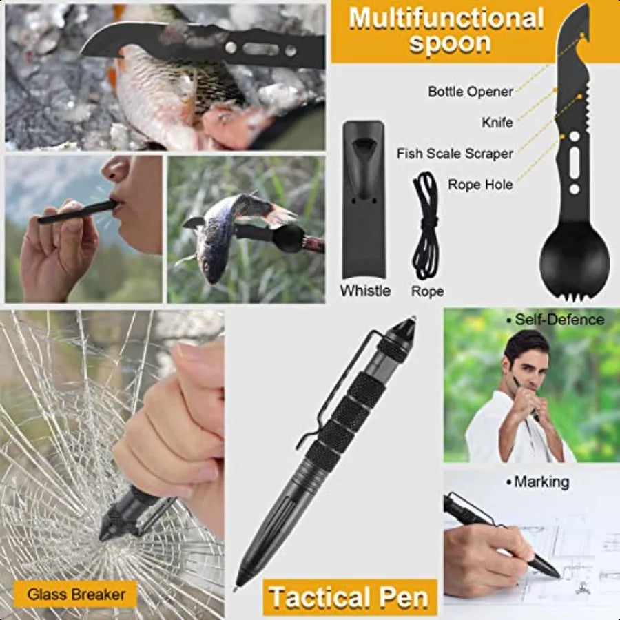 Survival Kit  Emergency Survival Gear and Equipment 19 in 1 Fishing Hunting