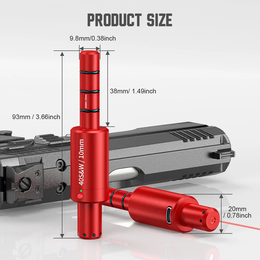 40S&W dual-purpose magnetic suction laser training bullet, red dot laser training bullet, dry powder laser training bullet