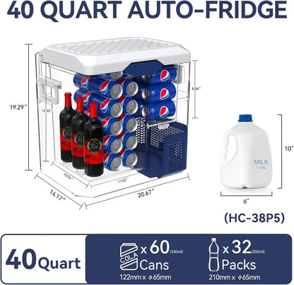 Car Fridge Portable 12V Refrigerator 40 Quart 12 Volt Freezer Compressor Cooler