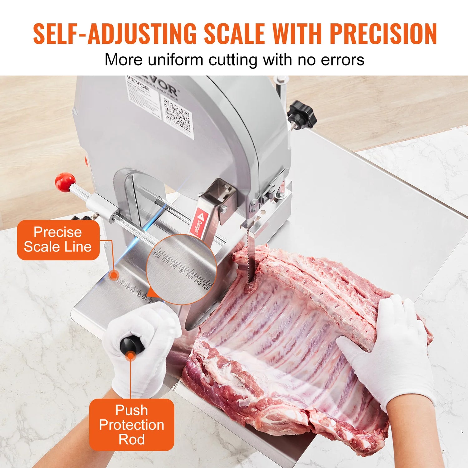 Commercial Electric Meat Bone Saw Machine 1500W Stainless Steel Blade Bone Bandsaw