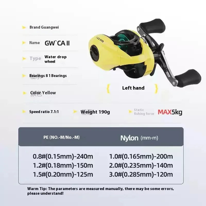 Gw New Ca Second-Generation Drip Reel Explosion-Proof Fishing Reel Lu Yahai Fishing Reel Ultra-Light Long-Range Throw