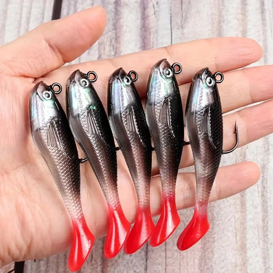 5pcs Realistic Fishing Lures 8cm Soft Artificial Swim Baits Sturdy Durable Material Fishing Bait for Freshwater Saltwater