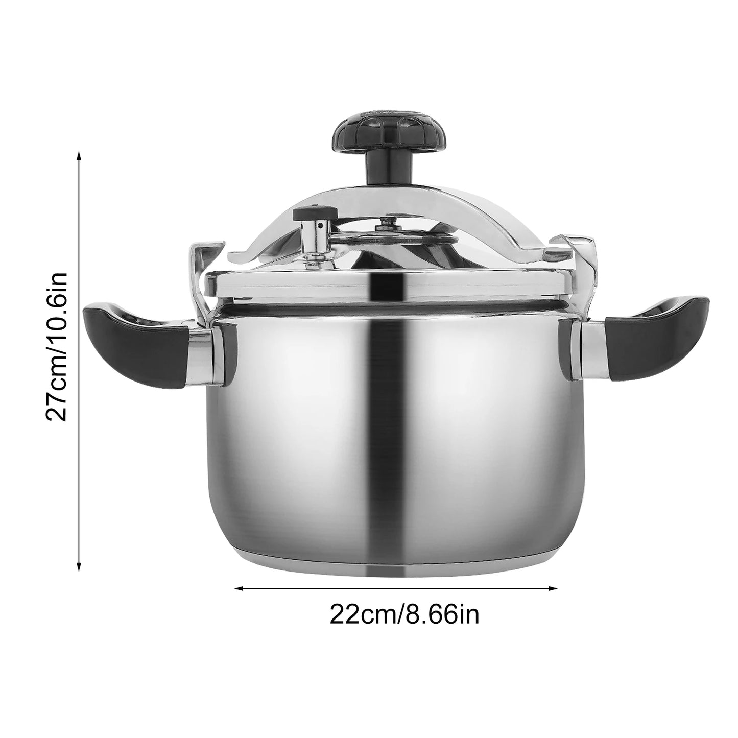 Pressure Cooker 4.54 Qt, Stainless Steel Build, Fast Cooking