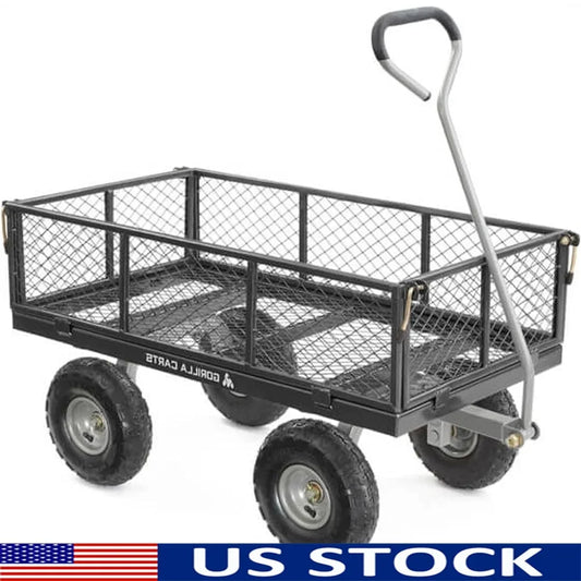 Heavy Duty Steel Utility Cart Garden Wagon with Removable Sides 800lb