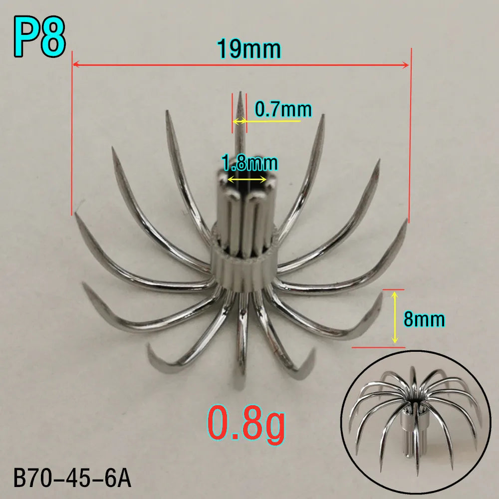 20pcs Small squid hooks Stainless paws Fishing fishhook