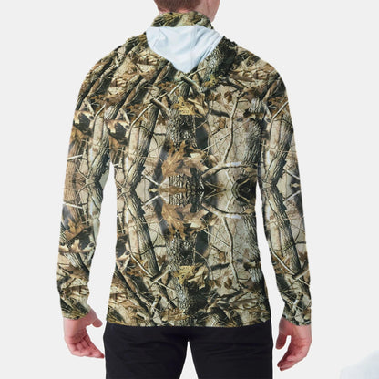 Fishing Hoodie Shirt Men Long Sleeve  Trees Hunting Jersey