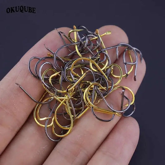 Fishing Hooks High-carbon Barbed Fishhooks Black Golden