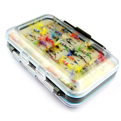 64pcs Fly Hooks Kit with Clear Fly Box - Dry Wet Flies for Fly Fishing Accessories