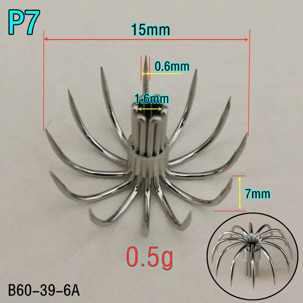 20pcs Small squid hooks Stainless paws Fishing fishhook