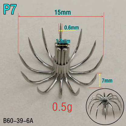 20pcs Small squid hooks Stainless paws Fishing fishhook