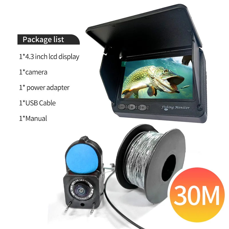 Portable Fish Depth Finder Water Handheld   LCD Fish Finder Underwater 120° Fishing Camera With Night Vision
