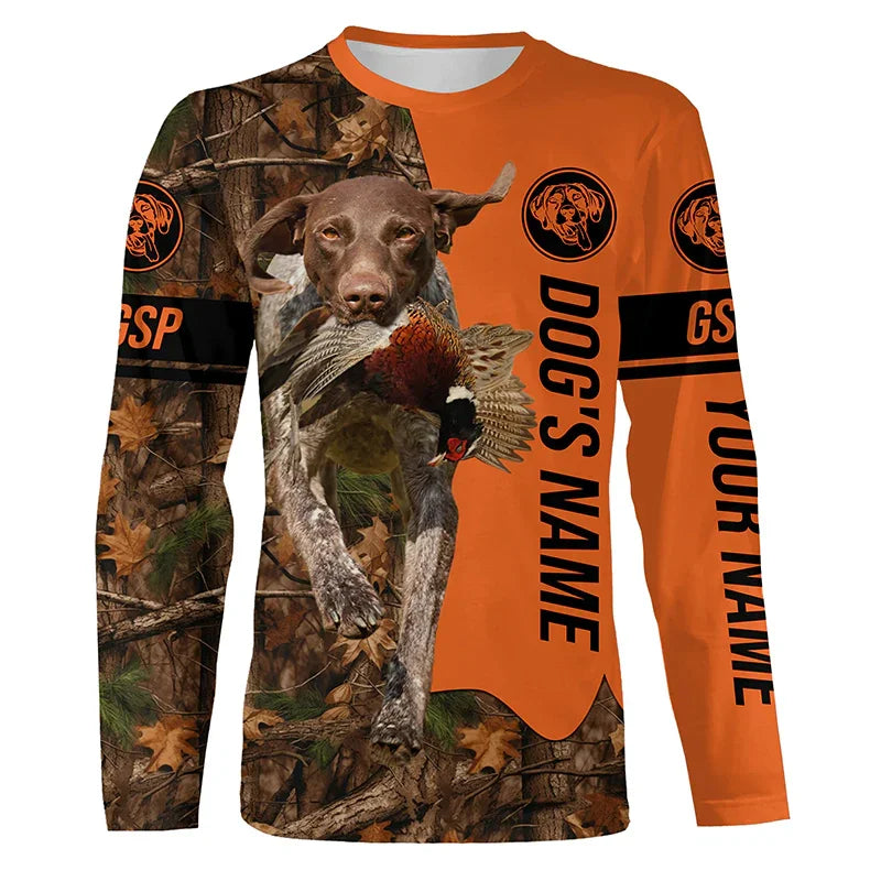 Camo Hunting Animals Wild Boar Men T-Shirt 3D Print Sport Long Sleeve Tee Tops Casual O Neck Streetwear T Shirts Men&