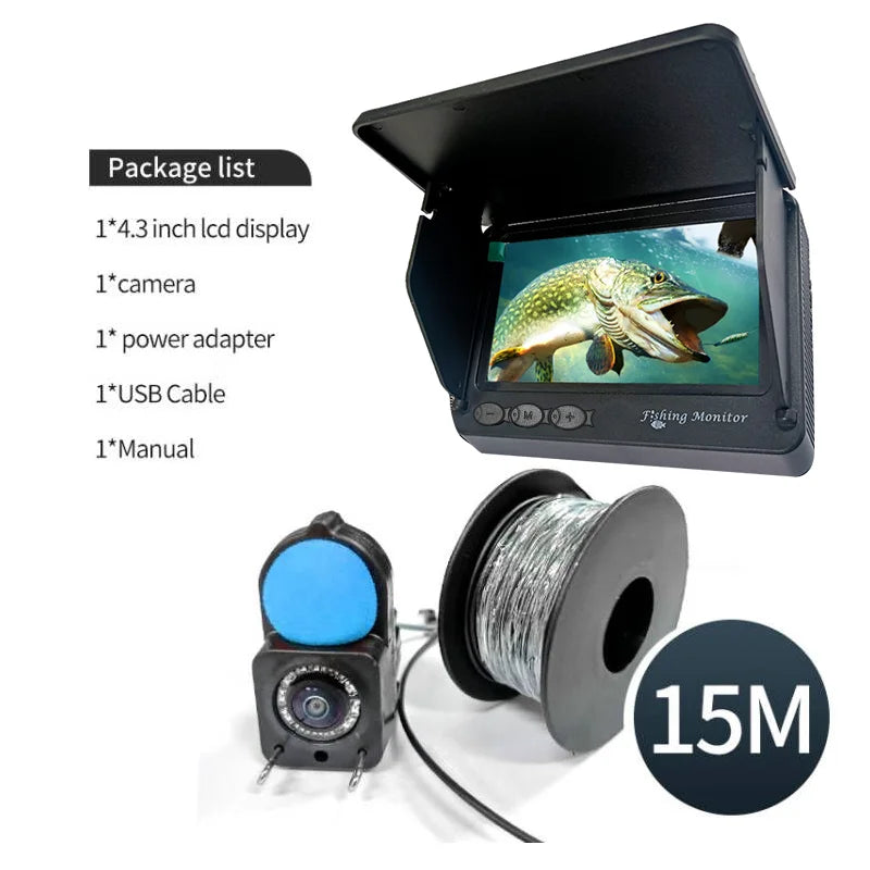 Portable Fish Depth Finder Water Handheld   LCD Fish Finder Underwater 120° Fishing Camera With Night Vision