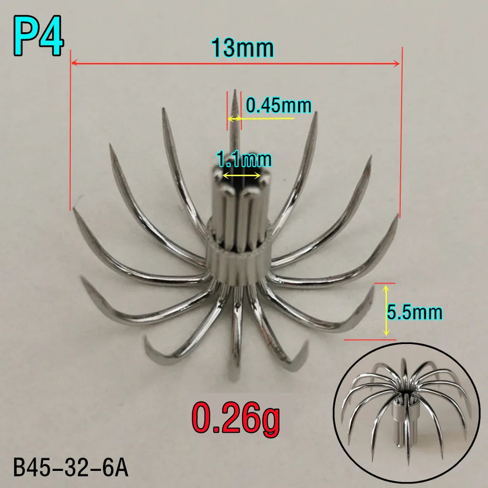 20pcs Small squid hooks Stainless paws Fishing fishhook