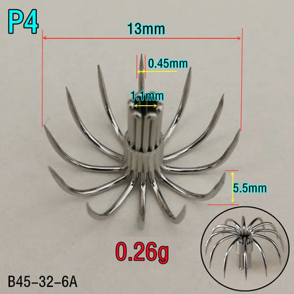 20pcs Small squid hooks Stainless paws Fishing fishhook
