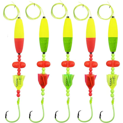 Catfish Float Rigs - Fishing Tackle With Rattler, 5pcs Santee Cooper Rig Equipment, 6/0 8/0 10/0 Circle Hooks