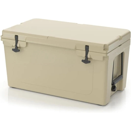 65 QT Ultra-Tough Cooler Hard Insulated Portable Ice Chest Box for Beach, Drink, Beverage, Camping, Picnic, Fishing, Boat