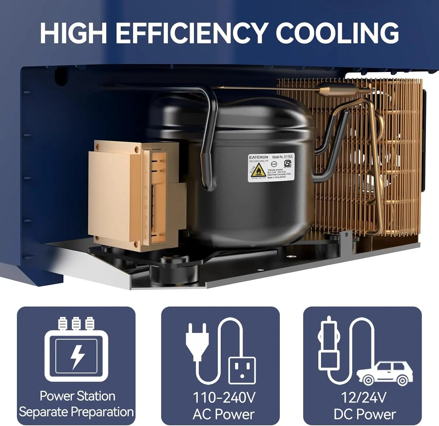 Car Fridge Portable 12V Refrigerator 40 Quart 12 Volt Freezer Compressor Cooler