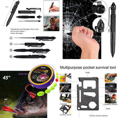 Survival First Aid Kit Survival Full Set  Outdoor Gear Emergency Kits Trauma Bag Camping Hiking