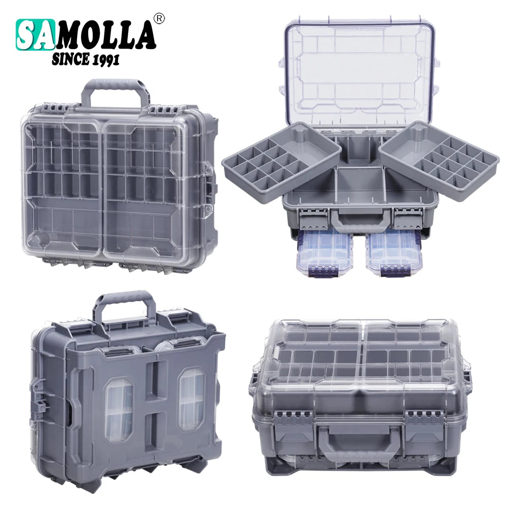 Fishing Tackle Box Large Capacity Portable Multi-functional Waterproof Bait  Outdoor Camping Storage Box
