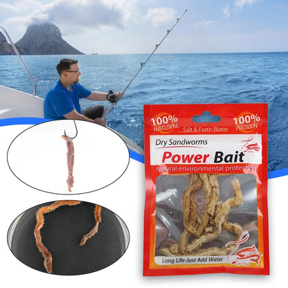 Dry Sandworms Fishing Lures Artificial Bait Lifelike Dry Lugworm Sandworms for Saltwater Freshwater Fishing