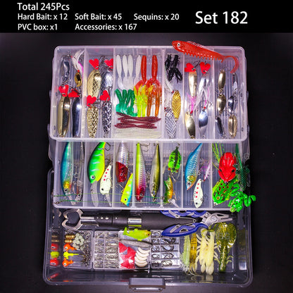 Big Mixed Fishing Lure Set Soft Hard Bait Kit Artificial Bionic Minnow Swing Metal Jig Spoon