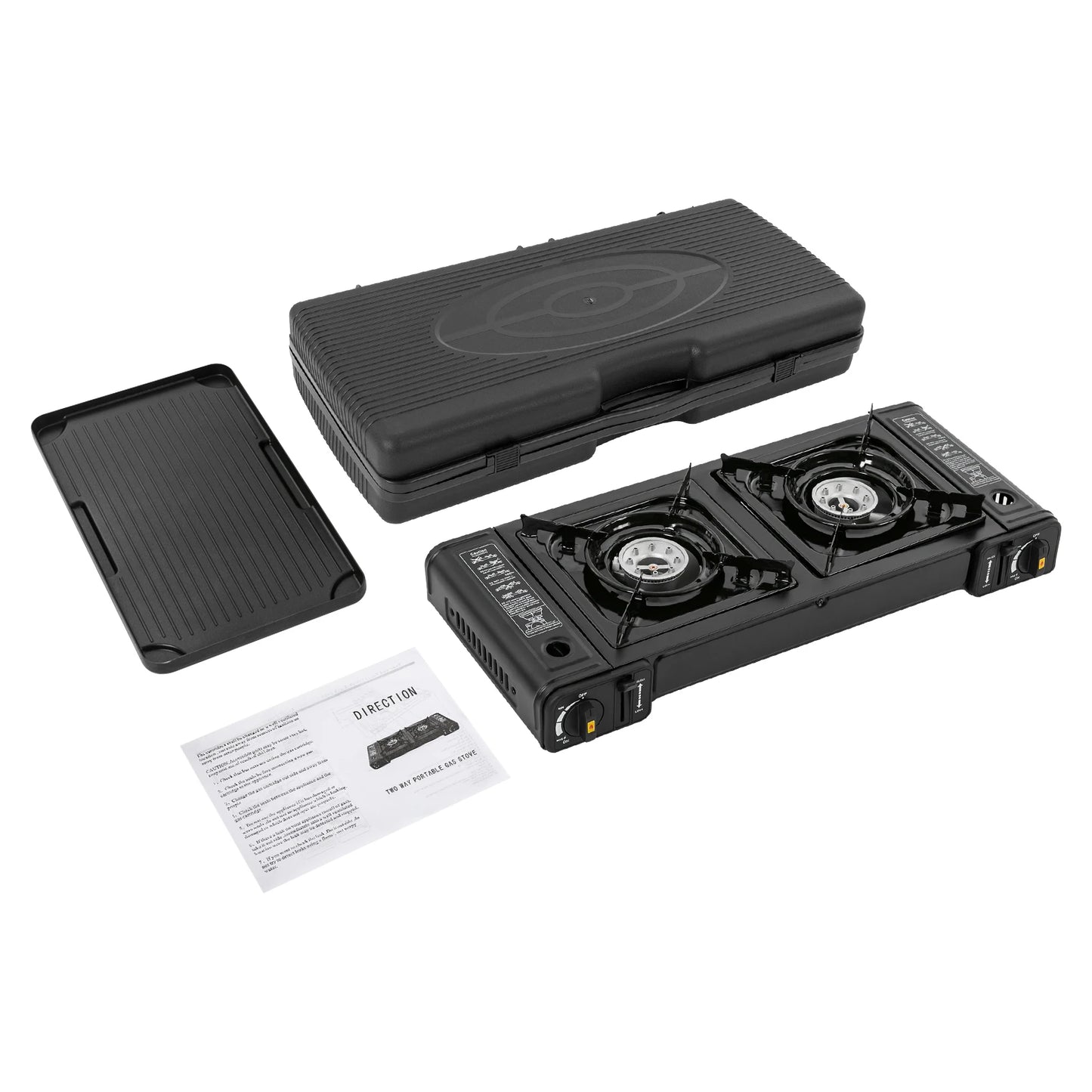 2 Burners Camping Stove Portable Outdoor Burner for Camping Traveling Hiking Picnicking