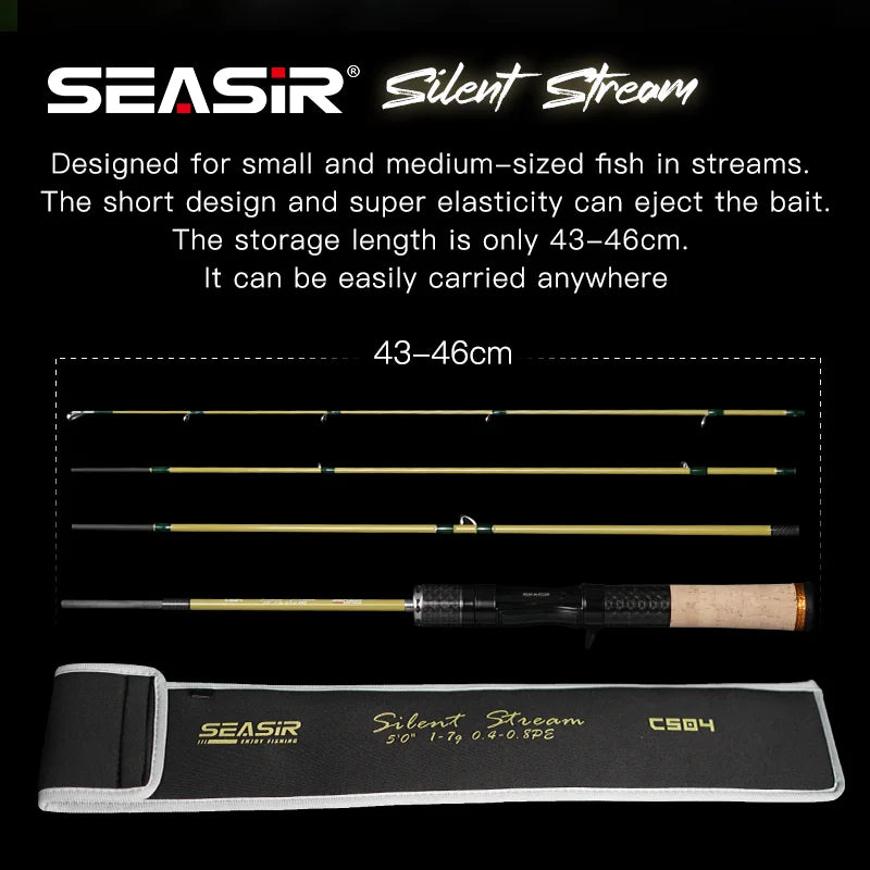 Silent Stream Spining Baitcasting Fishing Rod Carbon Fiber