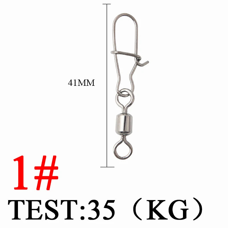 Bearing Rolling Swivel Stainless Steel Snap Pike Fishing Accessories Connector Fishhook Lure Swivels Tackle
