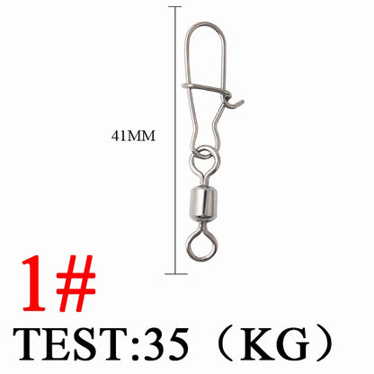 Bearing Rolling Swivel Stainless Steel Snap Pike Fishing Accessories Connector Fishhook Lure Swivels Tackle