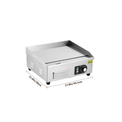 30 Inch Electric Griddle for Outdoor Cooking Non-Stick Grill Plate Adjustable Temperature Control 122°F-572°F
