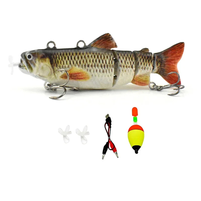 Automatic Swimbait Electric Robotic Fishing Lure 4-Segement Auto Multi Jointed Bait USB Rechargeable Wobbler Pesca Accessories