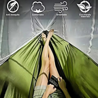Outdoor camping hammock and mosquito-proof hammock, landing hanging bed net, easy to carry outdoor camping equipment hammock