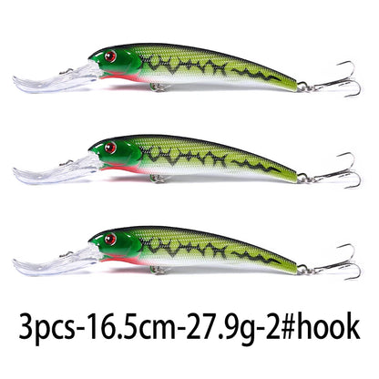 Hengjia 16.5cm 28g Big Minnow Lure Trolling Bait Artificial Wobblers  Deep Diving Sea Fishing Tackle Bass Pike Crankbaits