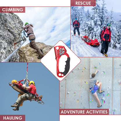 Vertical Rope Ascender Hand Ascender Aluminum  Alloy Rock Climbing Handheld Ascender for Aloft Working Caving