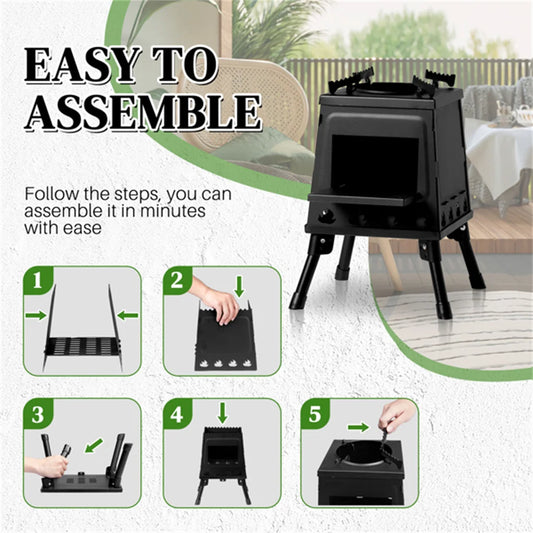 Fire Wood Heater with Burner Stove Camping Tent