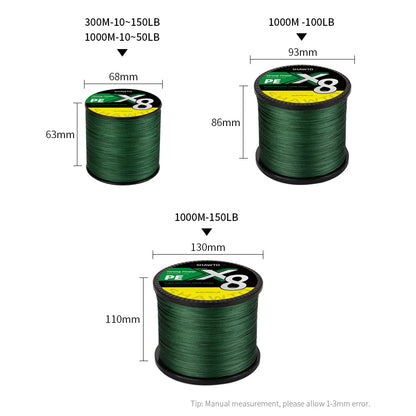 8 Strand Weaves PE Braided Fishing Line Multifilament 8 Braid Wire