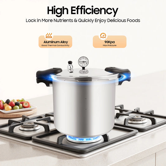 Pressure Cooker Pot with Pressure Gauge, Hand Control