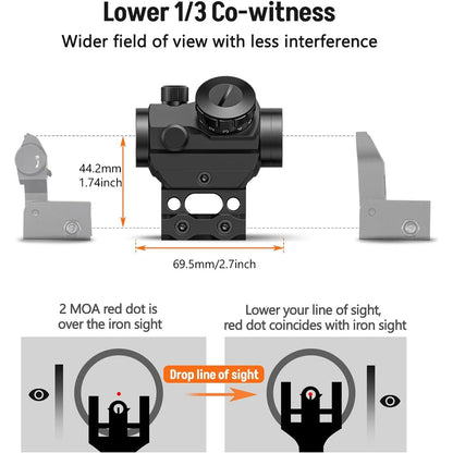 Red Dot Sight 1x25mm Reflex Sight Waterproof & Shockproof & Fog-Proof